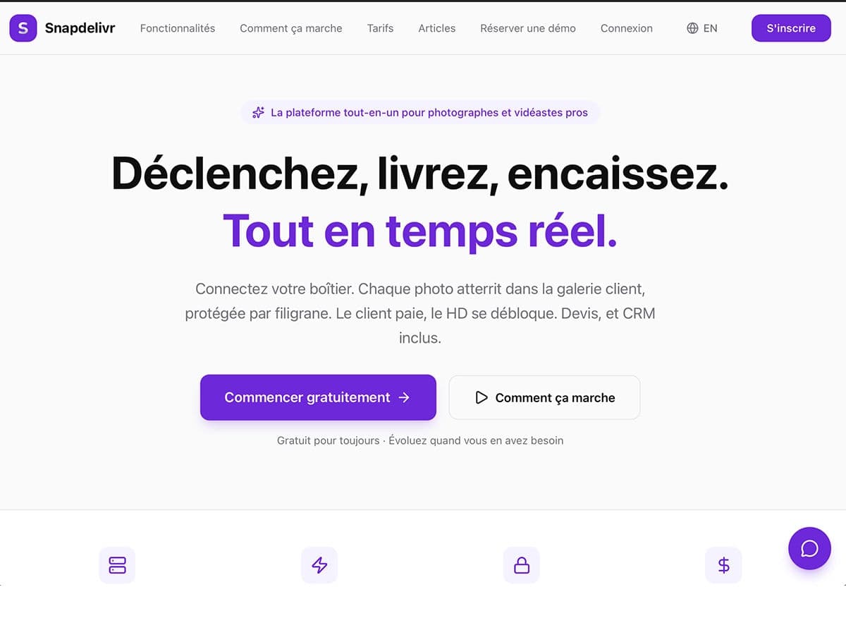 Aperçu du site Snap Delivr