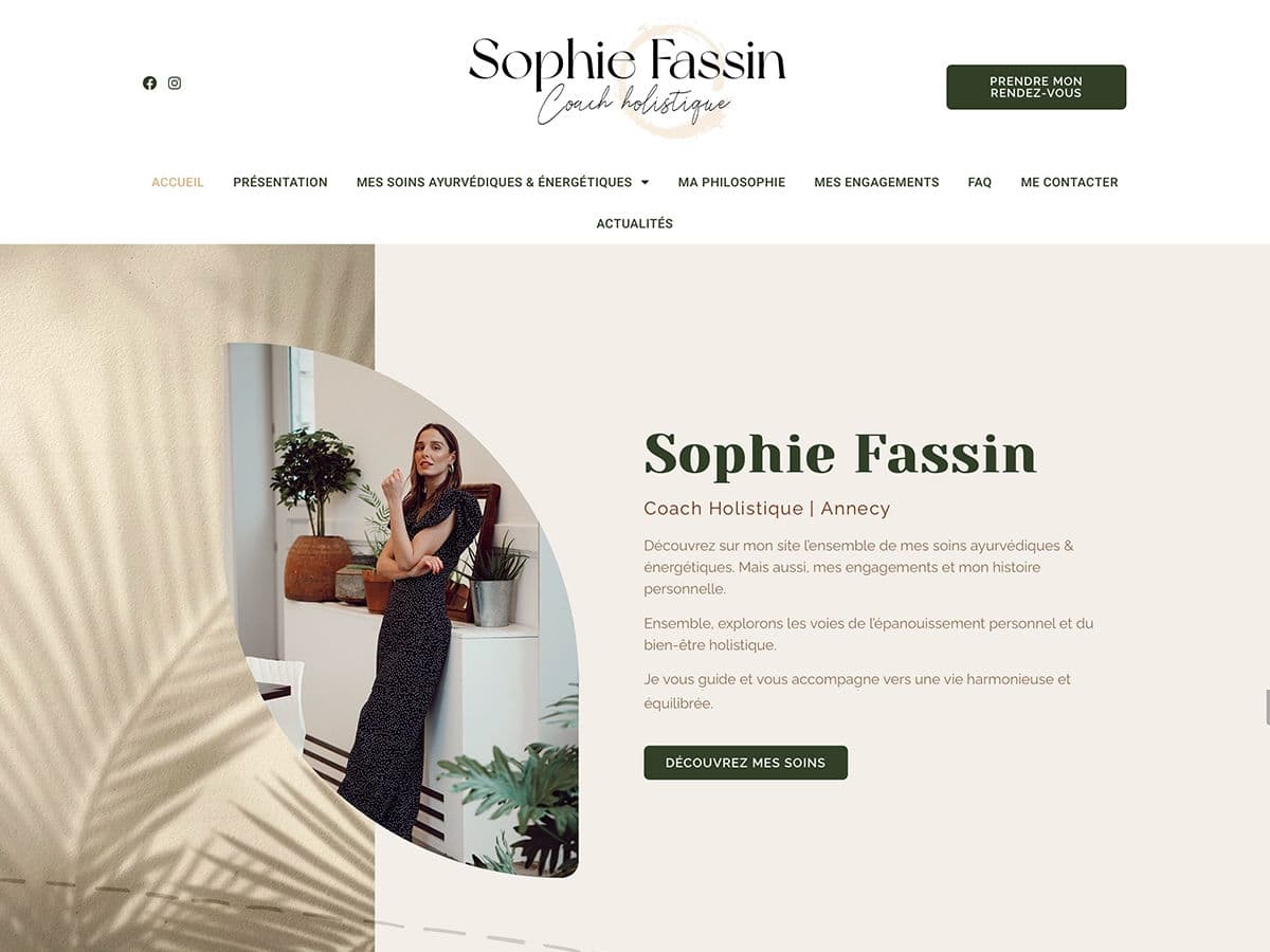 Aperçu du site Sophie Fassin